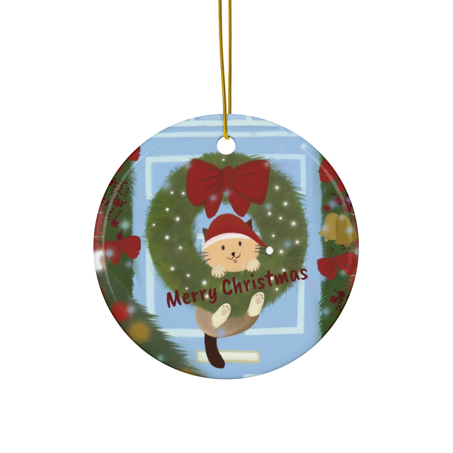 Ceramic Ornament (Merry Meowy Christmas)