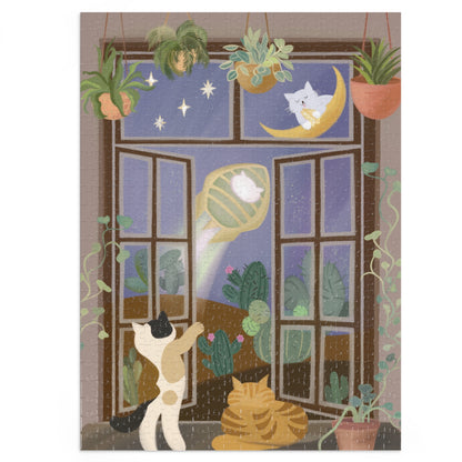 Jigsaw Puzzle with Tin (The Feline Cheese Mission) - 252/500/1000 Piece Puzzle