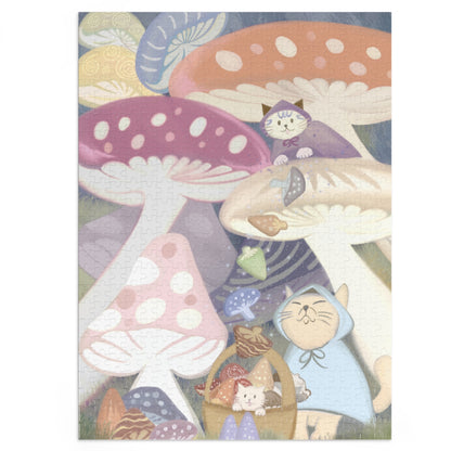Jigsaw Puzzle with Tin (Mushroom Forest) - 252/500/1000 Piece Puzzle